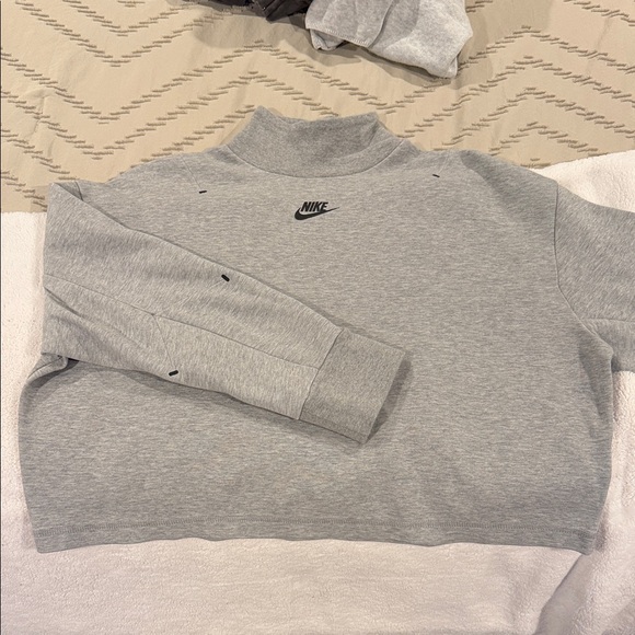 Nike Tops - Nike Tech Fleece Gray Cropped Turtleneck